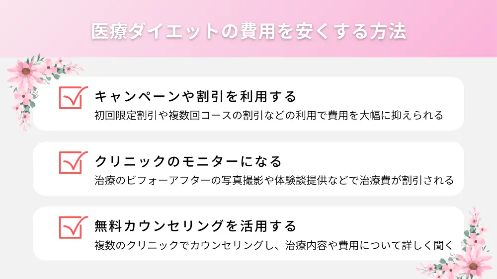 医療痩身を少しでも安い費用で受ける方法